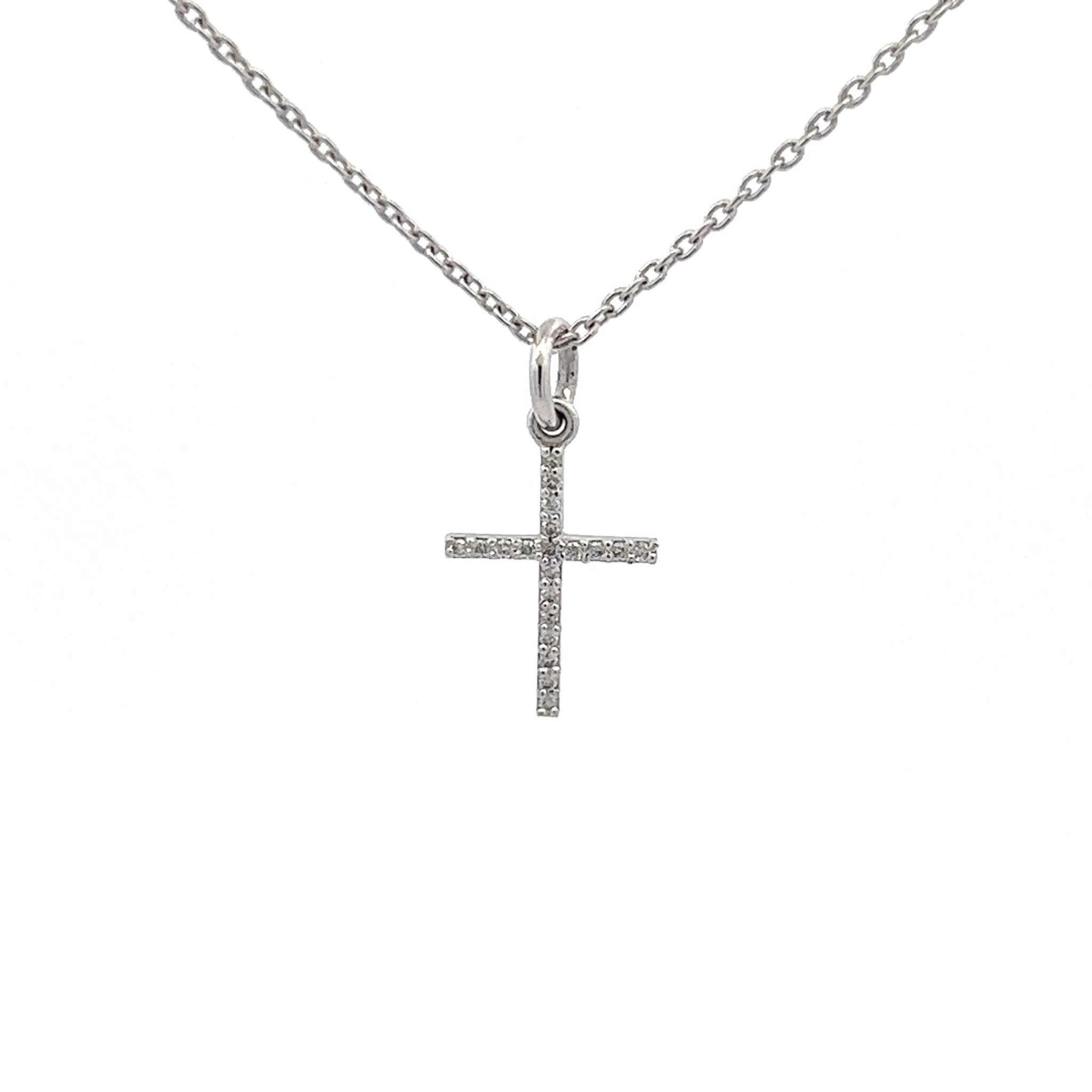 Diamantkreuz mit Ankerkette 14 kt Gold (585 Gold) 0.11 ct - Juwelier BenjaminDiamantkreuz mit Ankerkette 14 kt Gold (585 Gold) 0.11 ct