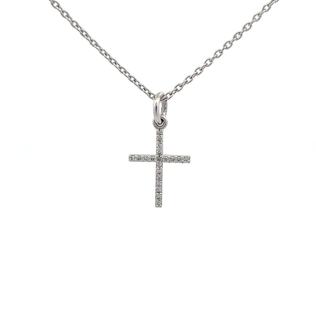 Diamantkreuz mit Ankerkette 14 kt Gold (585 Gold) 0.11 ct - Juwelier BenjaminDiamantkreuz mit Ankerkette 14 kt Gold (585 Gold) 0.11 ct