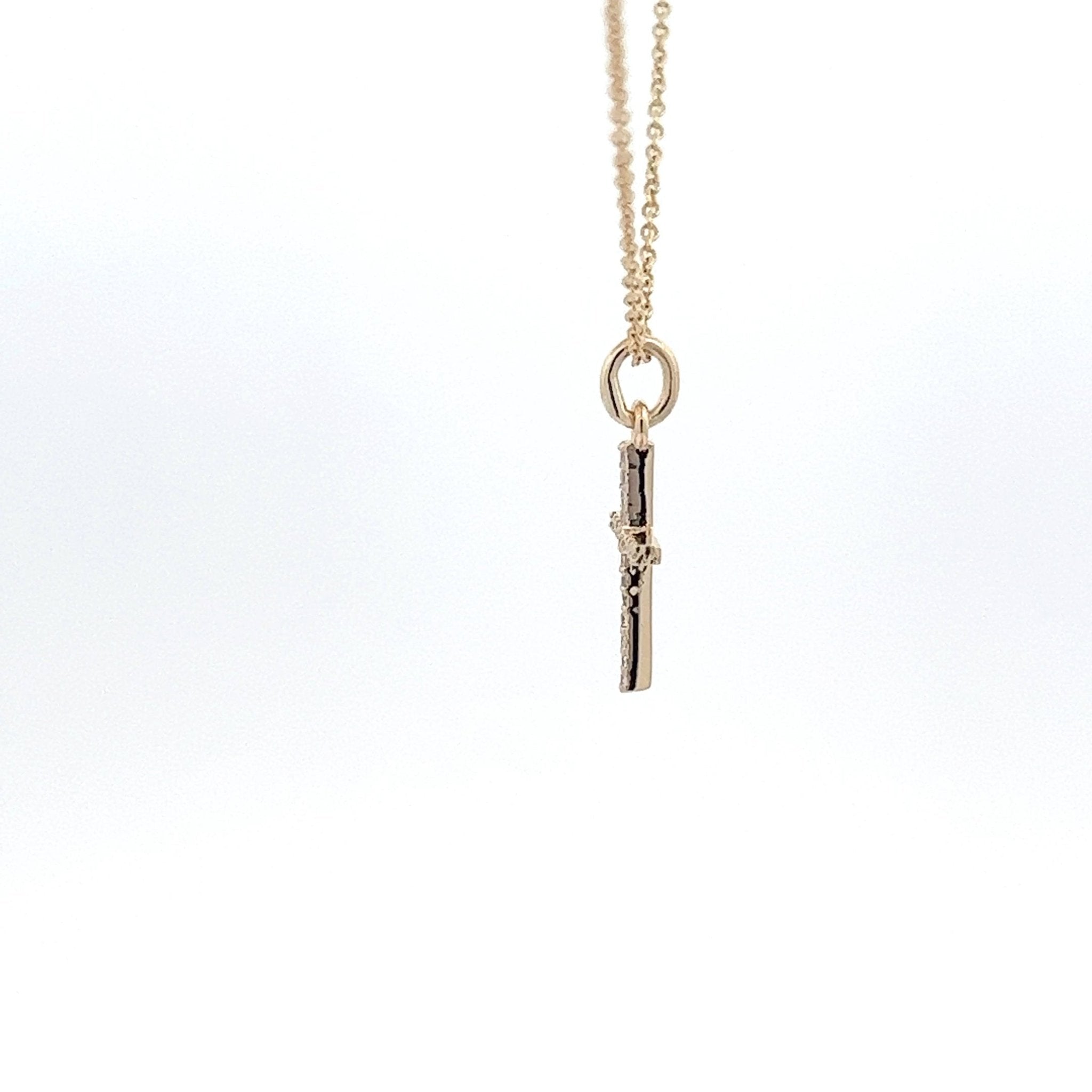 Diamantkreuz mit Ankerkette 14 kt Gold (585 Gold) 0.11 ct - Juwelier BenjaminDiamantkreuz mit Ankerkette 14 kt Gold (585 Gold) 0.11 ct