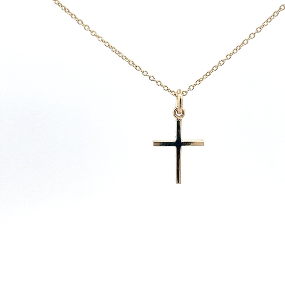 Diamantkreuz mit Ankerkette 14 kt Gold (585 Gold) 0.11 ct - Juwelier BenjaminDiamantkreuz mit Ankerkette 14 kt Gold (585 Gold) 0.11 ct