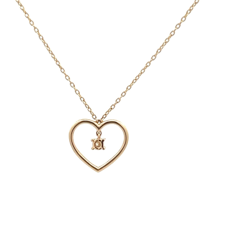 Lucky Heart Anhänger mit Ankerkette 14kt (585 Gold) 0.11 ct - Juwelier BenjaminLucky Heart Anhänger mit Ankerkette 14kt (585 Gold) 0.11 ct