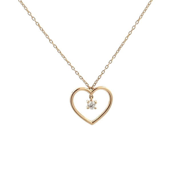 Lucky Heart Anhänger mit Ankerkette 14kt (585 Gold) 0.11 ct - Juwelier BenjaminLucky Heart Anhänger mit Ankerkette 14kt (585 Gold) 0.11 ct