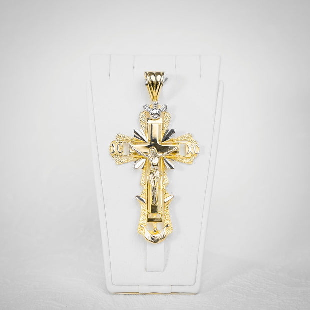 Orthodoxes Kreuz Anhänger Gelb / Weiß 7cm - Juwelier BenjaminOrthodoxes Kreuz Anhänger Gelb / Weiß 7cmSchmuck