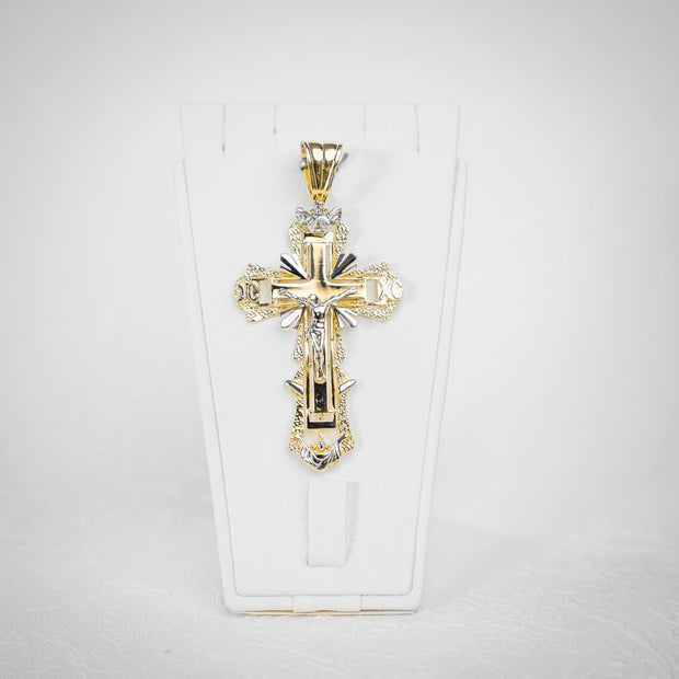 Orthodoxes Kreuz Anhänger Gelb / Weiß 8cm - Juwelier BenjaminOrthodoxes Kreuz Anhänger Gelb / Weiß 8cmSchmuck