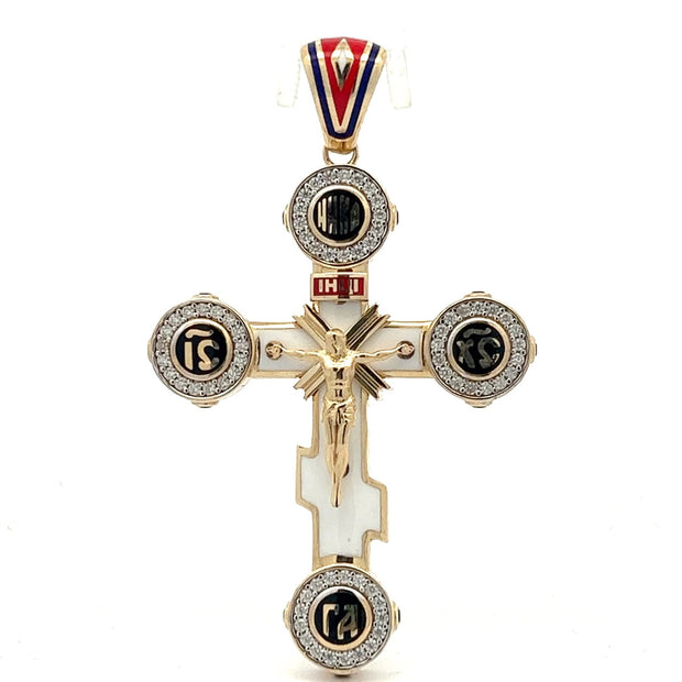 Orthodoxes Kreuz Anhänger Gold 7,3cm - Juwelier BenjaminOrthodoxes Kreuz Anhänger Gold 7,3cm