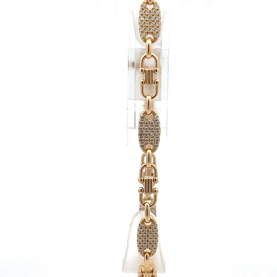 Platten Steigbügel Armband x Steine 5.5 mm - Juwelier BenjaminPlatten Steigbügel Armband x Steine 5.5 mm