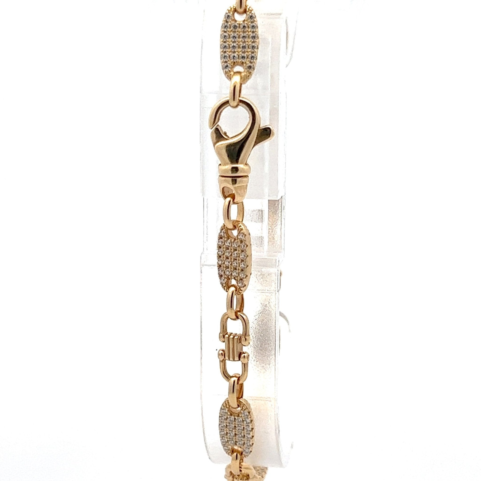 Platten Steigbügel Armband x Steine 5.5 mm - Juwelier BenjaminPlatten Steigbügel Armband x Steine 5.5 mm