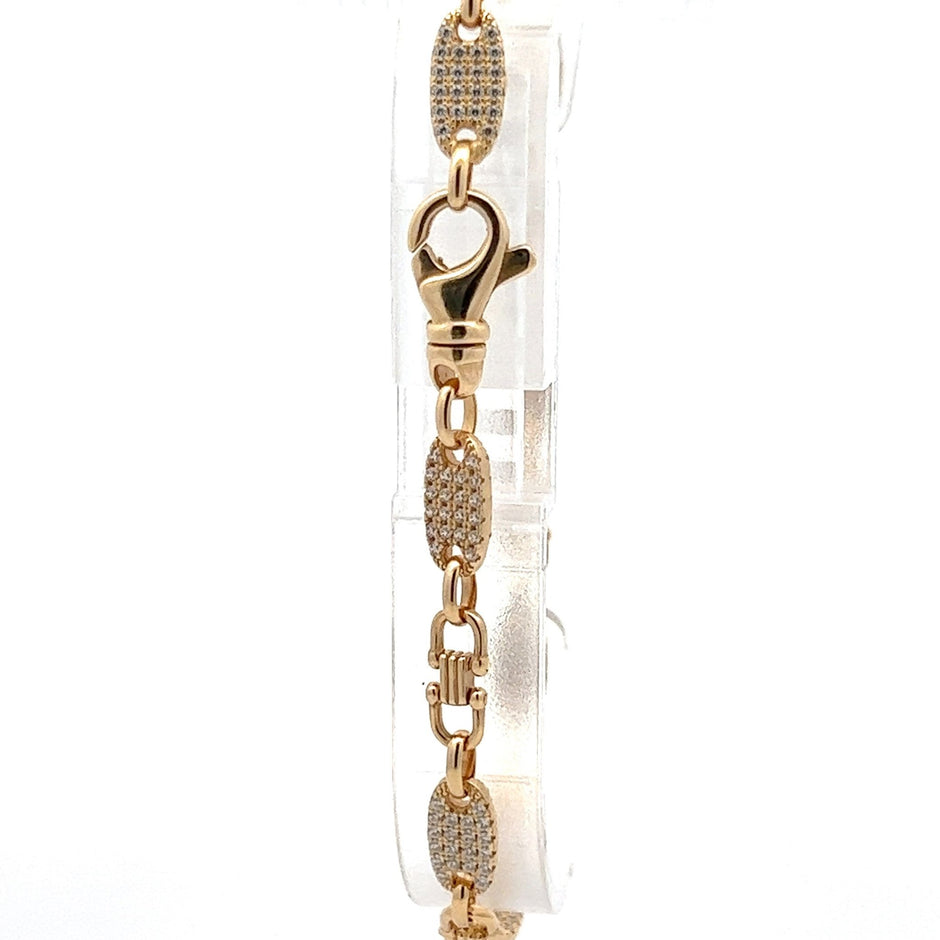 Platten Steigbügel Armband x Steine 5.5 mm - Juwelier BenjaminPlatten Steigbügel Armband x Steine 5.5 mm