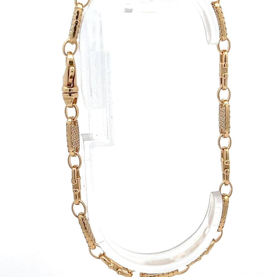 Platten Steigbügel Armband x Steine 5.5 mm - Juwelier BenjaminPlatten Steigbügel Armband x Steine 5.5 mm