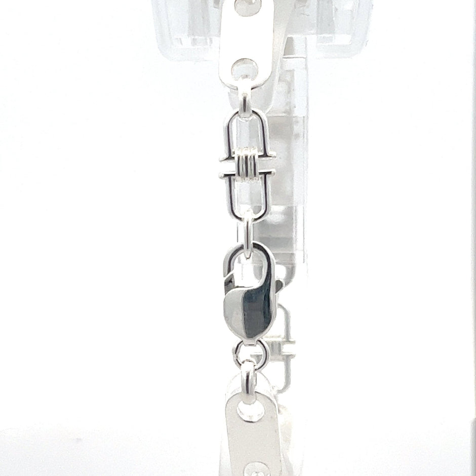 Platten- Steigbügelarmband 925 Silber (8 mm) - Juwelier BenjaminPlatten- Steigbügelarmband 925 Silber (8 mm)