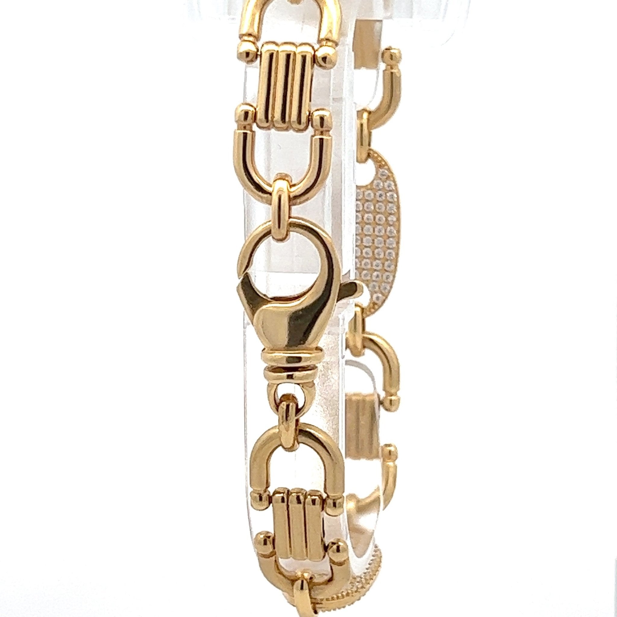 Platten Steigbügelarmband x Steine 12 mm - Juwelier BenjaminPlatten Steigbügelarmband x Steine 12 mm