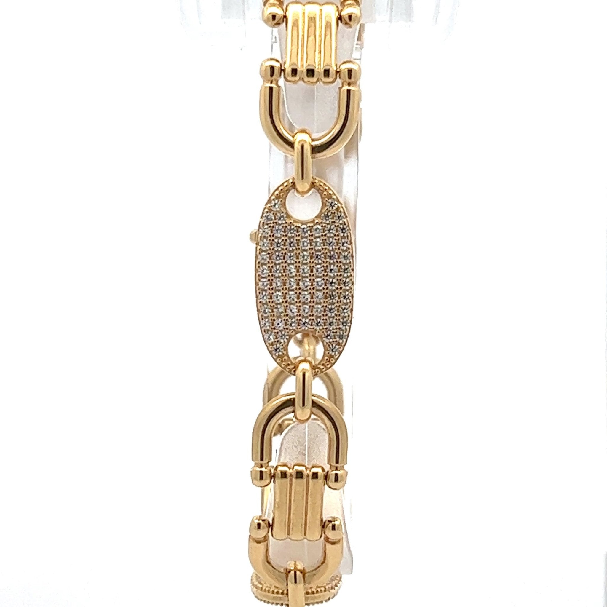 Platten Steigbügelarmband x Steine 12 mm - Juwelier BenjaminPlatten Steigbügelarmband x Steine 12 mm