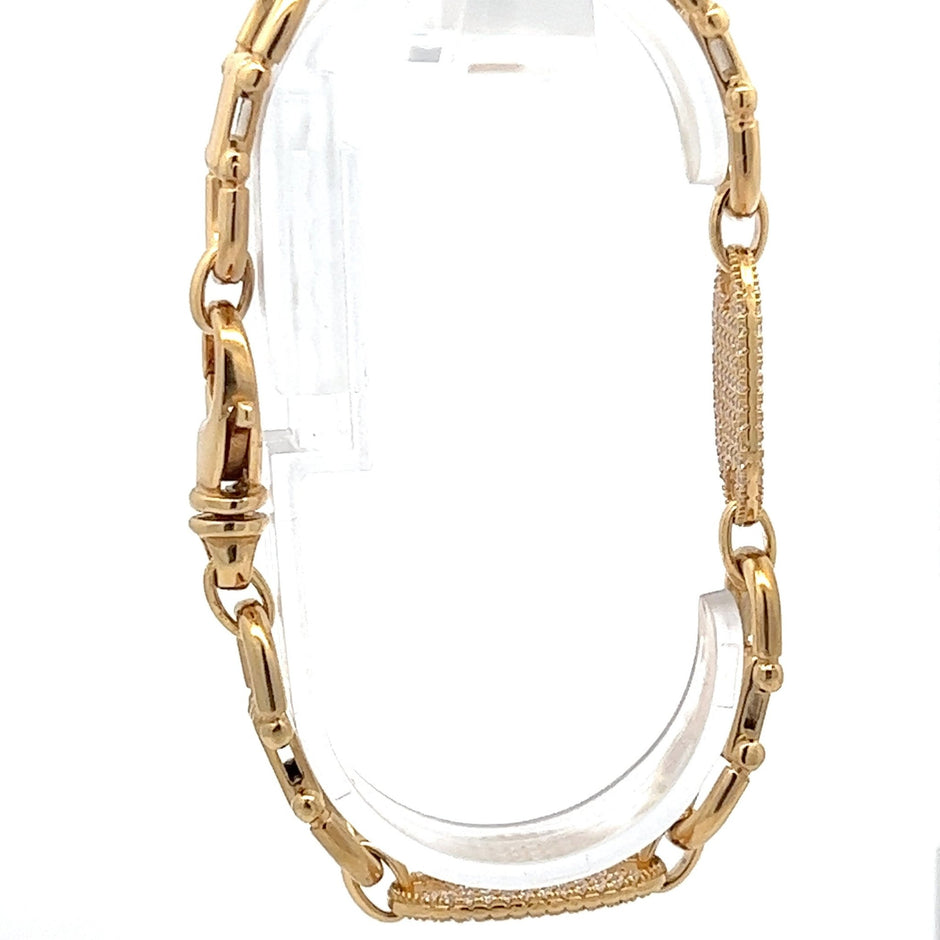 Platten Steigbügelarmband x Steine 12 mm - Juwelier BenjaminPlatten Steigbügelarmband x Steine 12 mm