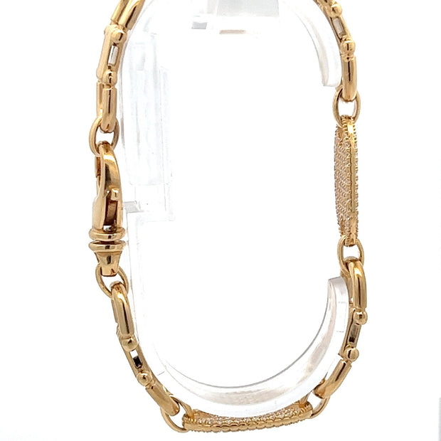 Platten Steigbügelarmband x Steine 12 mm - Juwelier BenjaminPlatten Steigbügelarmband x Steine 12 mm