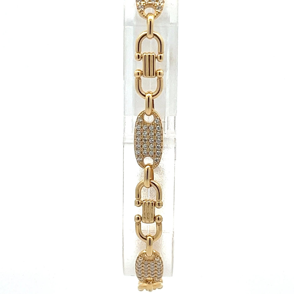 Platten Steigbügelarmband x Steine 6.5 mm - Juwelier BenjaminPlatten Steigbügelarmband x Steine 6.5 mm