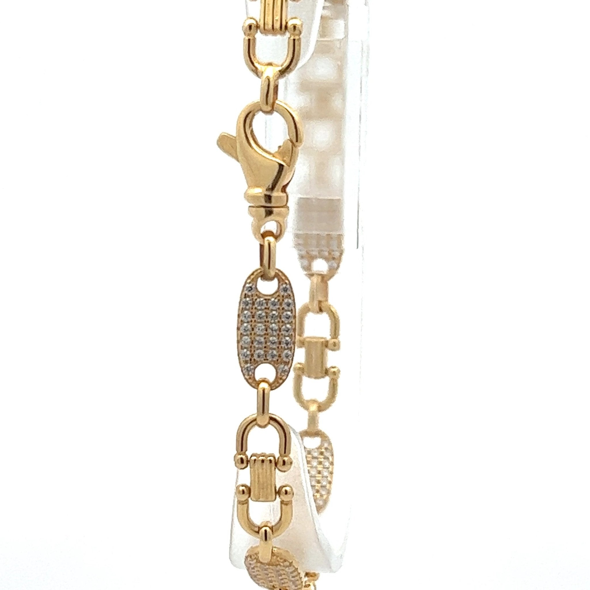 Platten Steigbügelarmband x Steine 6.5 mm - Juwelier BenjaminPlatten Steigbügelarmband x Steine 6.5 mm