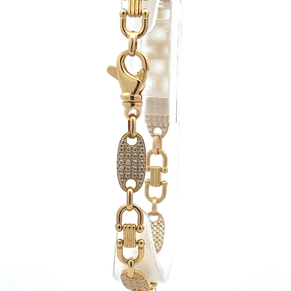 Platten Steigbügelarmband x Steine 6.5 mm - Juwelier BenjaminPlatten Steigbügelarmband x Steine 6.5 mm