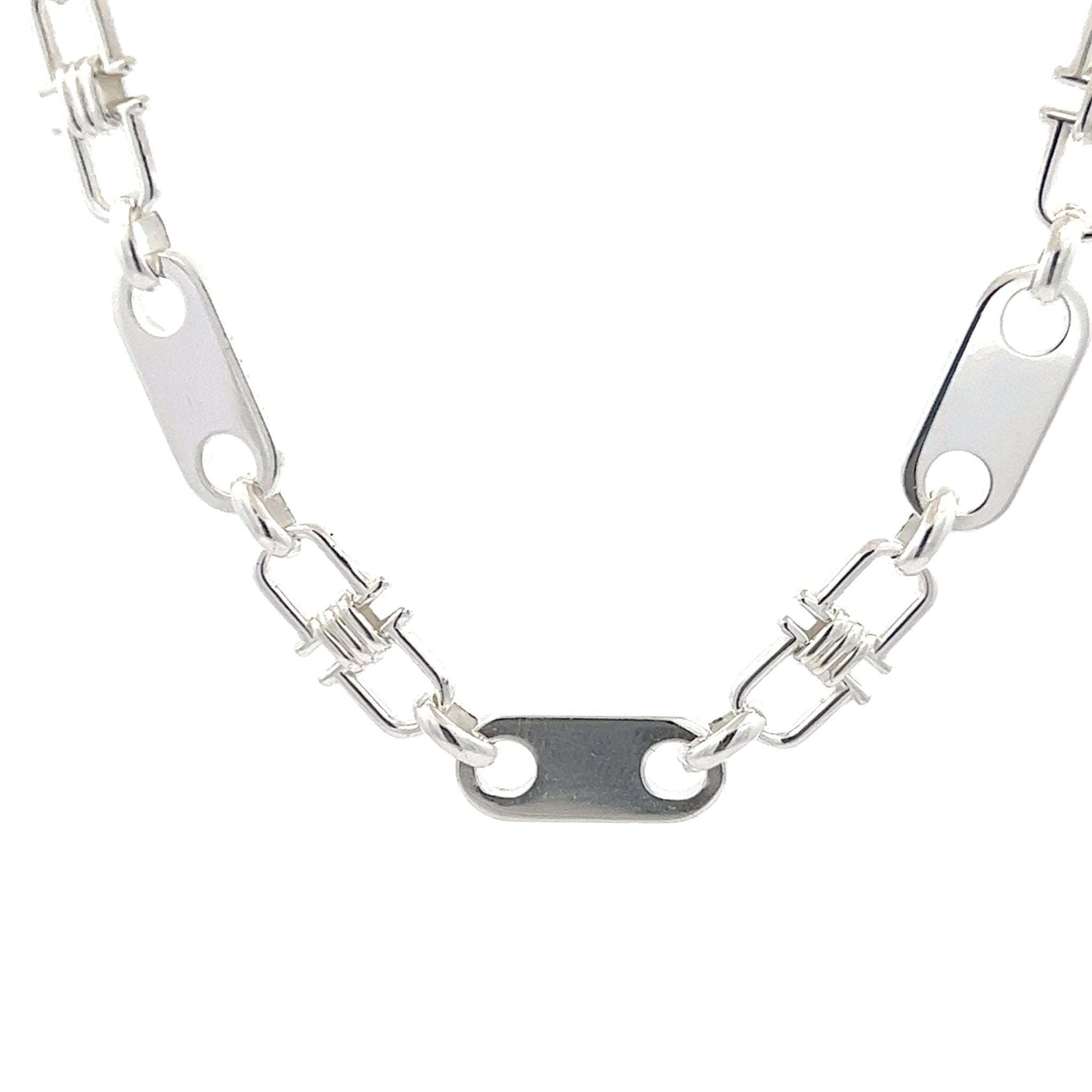 Platten- Steigbügelkette 925 Silber (8 mm) - Juwelier BenjaminPlatten- Steigbügelkette 925 Silber (8 mm)