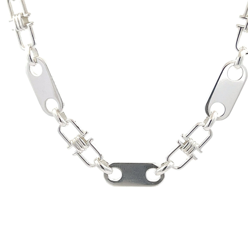 Platten- Steigbügelkette 925 Silber (8 mm) - Juwelier BenjaminPlatten- Steigbügelkette 925 Silber (8 mm)