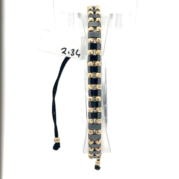 Stoffarmband mit Goldelemente - Juwelier BenjaminStoffarmband mit Goldelemente