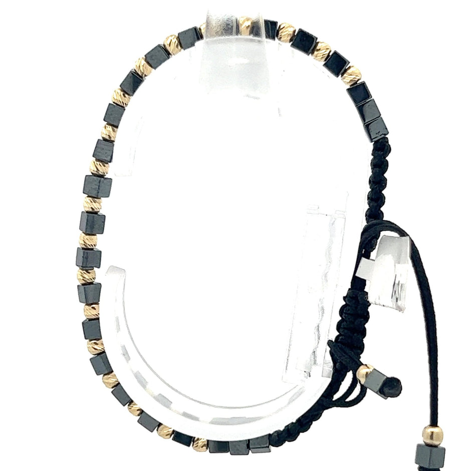 Stoffarmband mit Goldelemente - Juwelier BenjaminStoffarmband mit Goldelemente