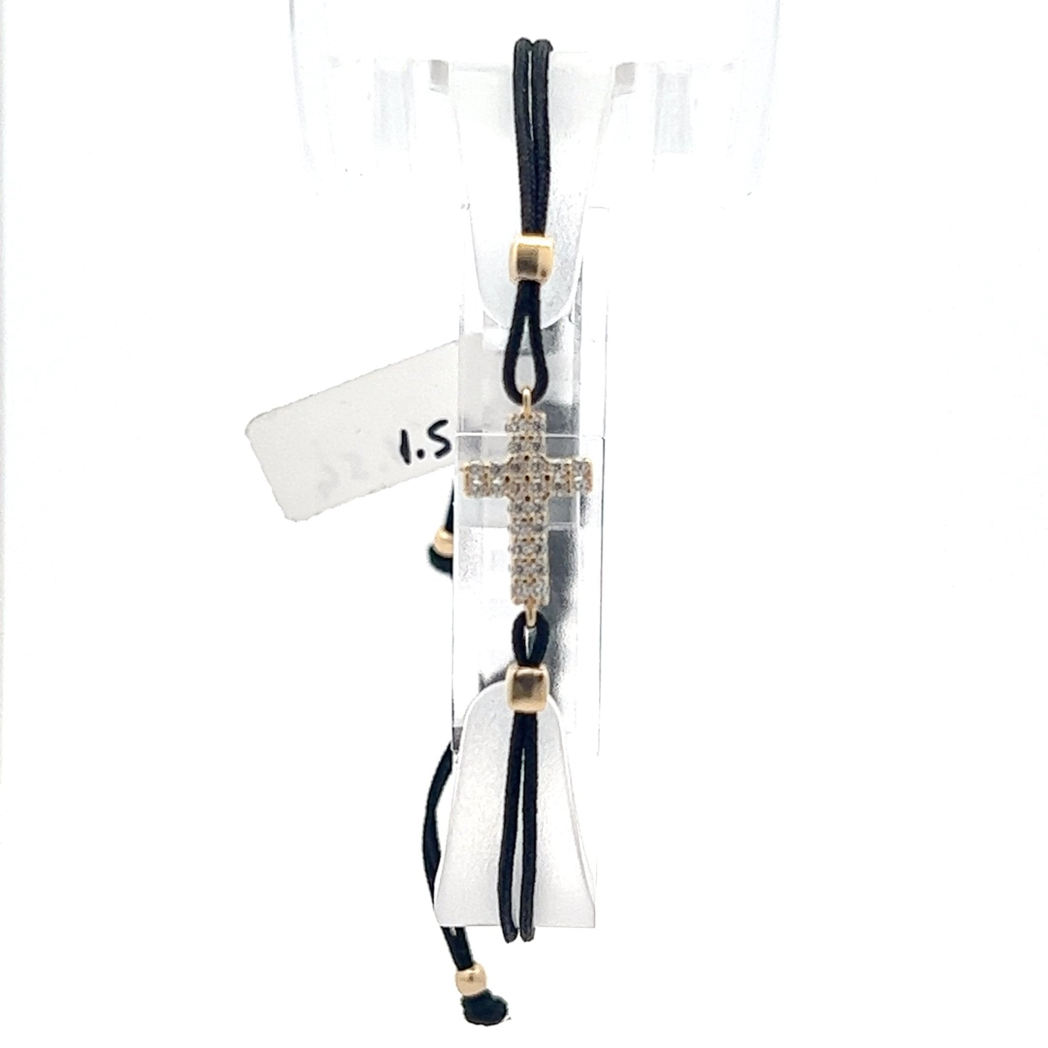 Stoffarmband mit Goldkreuz - Juwelier BenjaminStoffarmband mit Goldkreuz