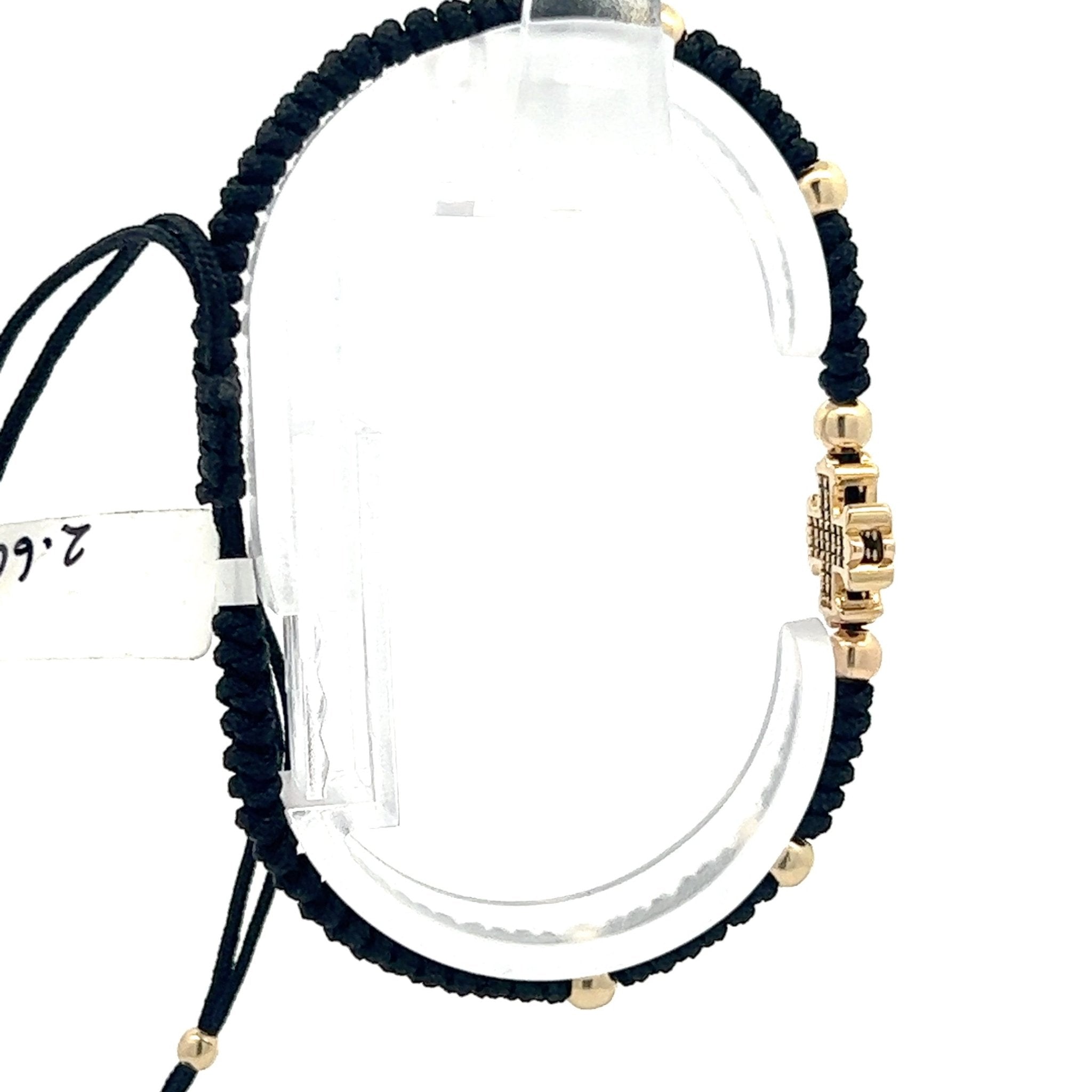 Stoffarmband mit Goldkreuz - Juwelier BenjaminStoffarmband mit Goldkreuz