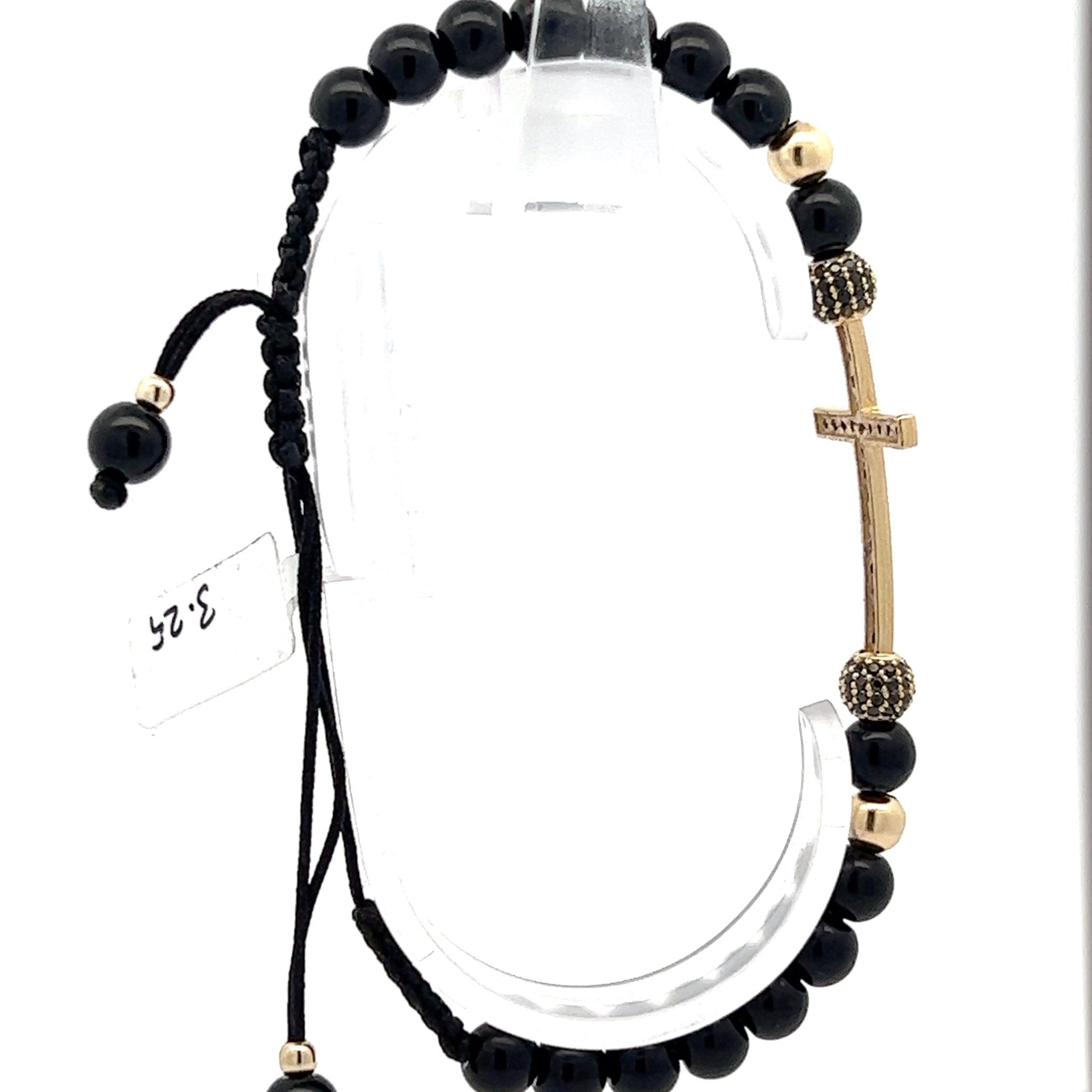 Stoffarmband mit Goldkreuz - Juwelier BenjaminStoffarmband mit Goldkreuz