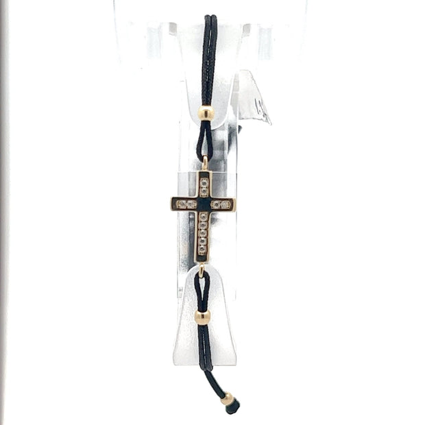 Stoffarmband mit Goldkreuz - Juwelier BenjaminStoffarmband mit Goldkreuz