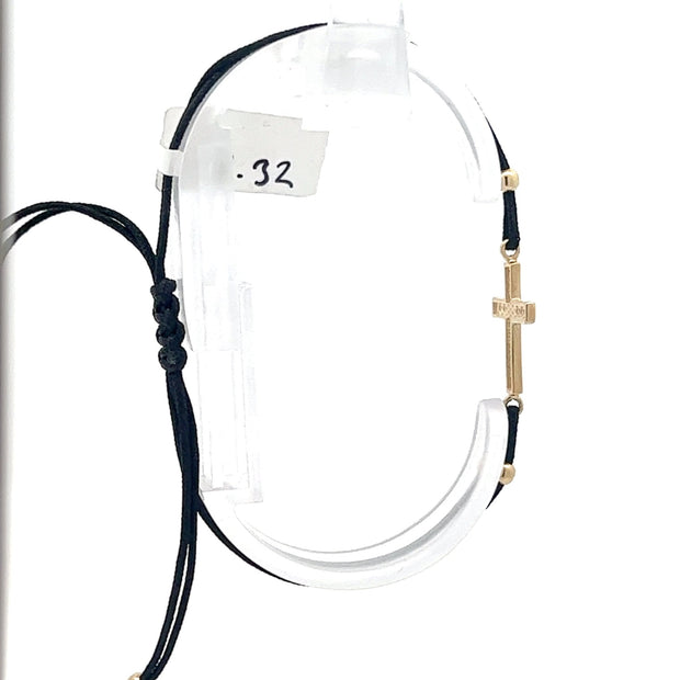 Stoffarmband mit Goldkreuz - Juwelier BenjaminStoffarmband mit Goldkreuz