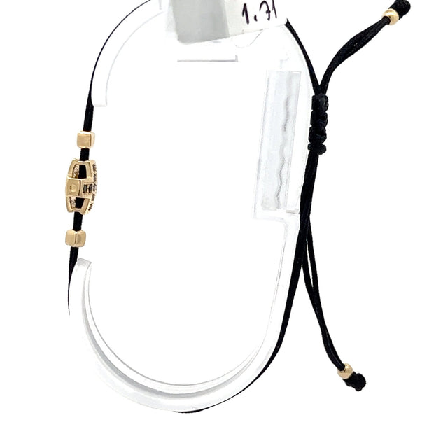 Stoffarmband mit Goldkreuz - Juwelier BenjaminStoffarmband mit Goldkreuz