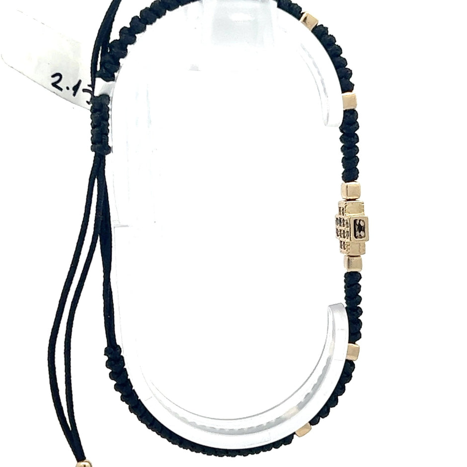 Stoffarmband mit Goldkreuz - Juwelier BenjaminStoffarmband mit Goldkreuz